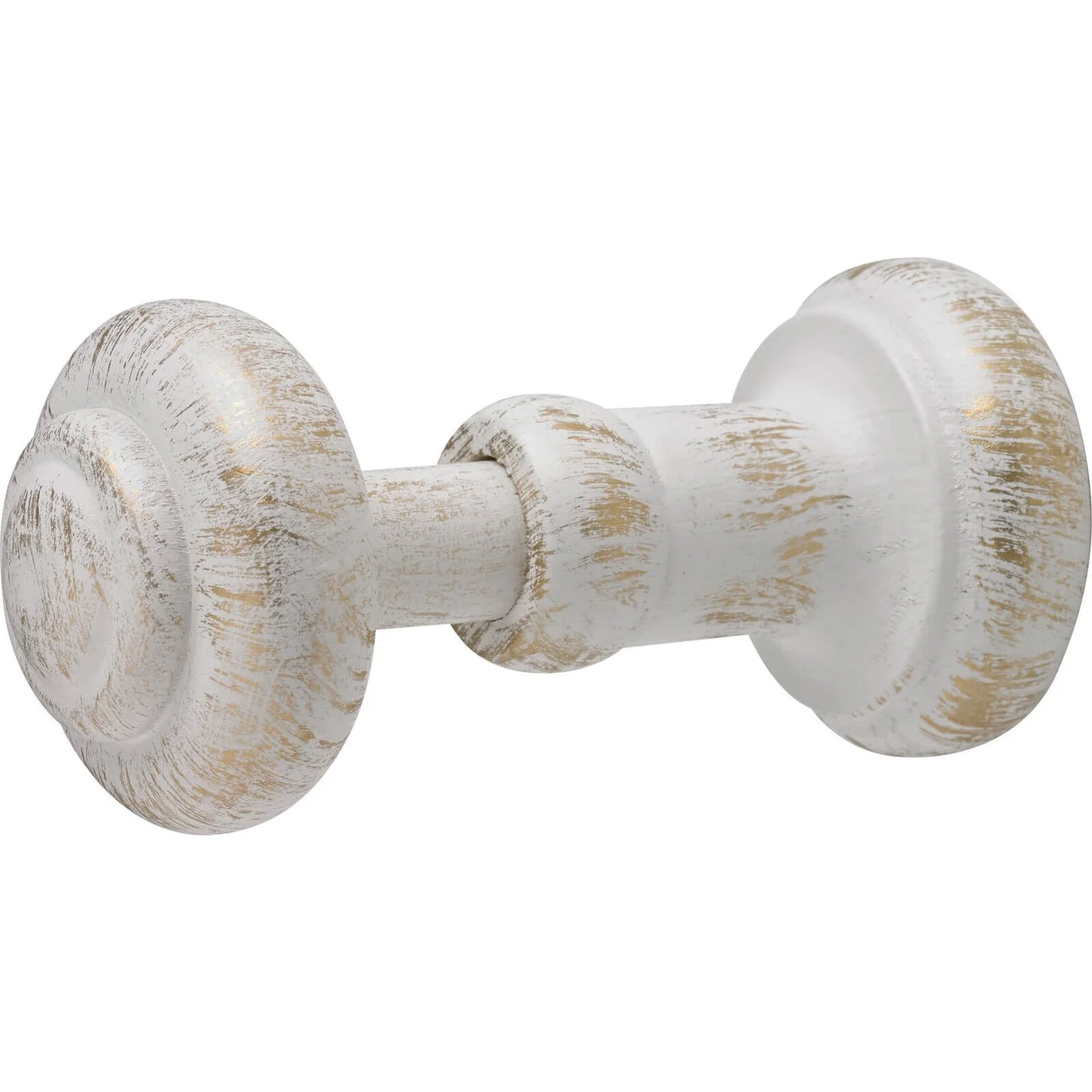 None Pair Of Scratched Effect White Curtain Holdbacks