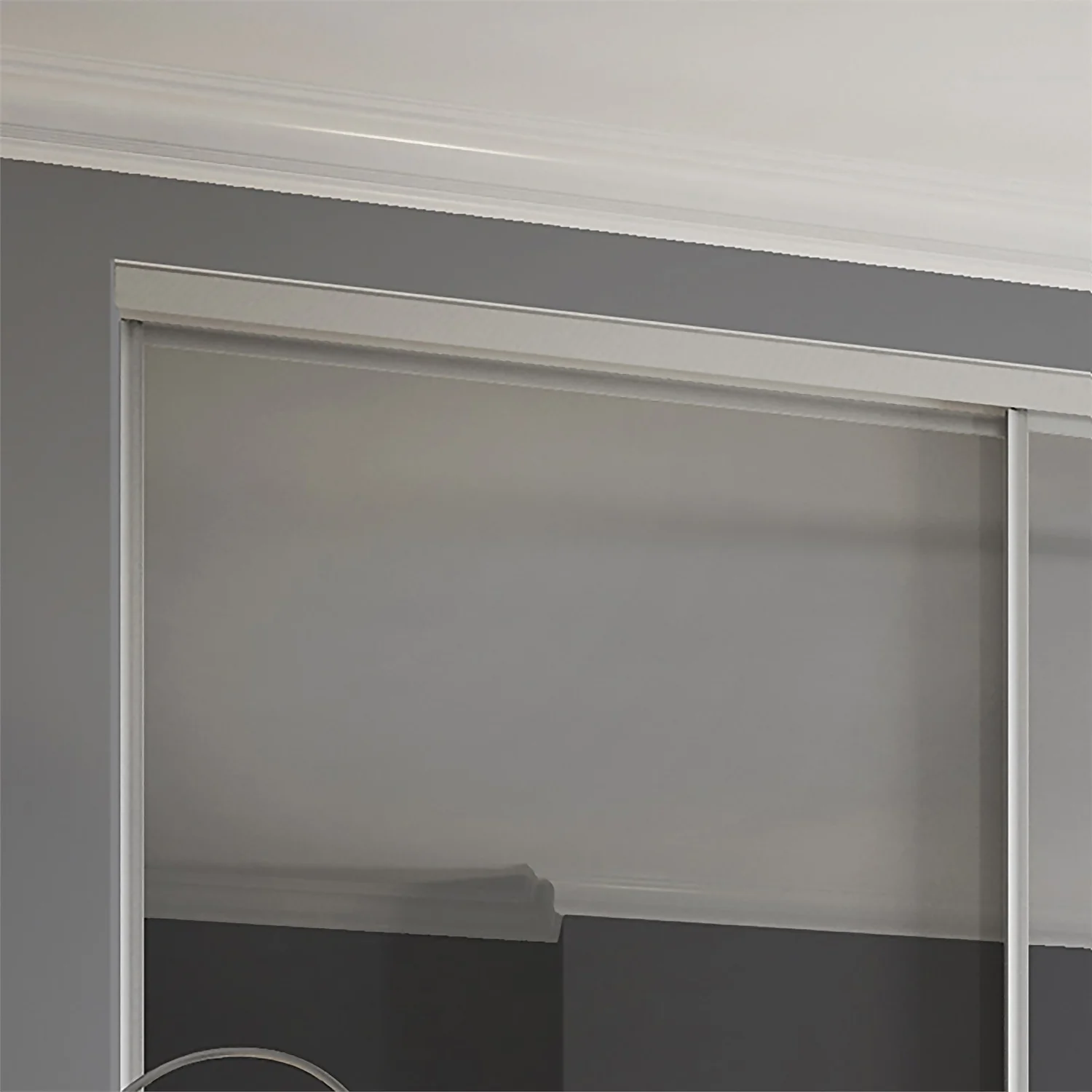 Duo Sliding Wardrobe Door Cappuccino Glass / Mirror With Aluminium Frame (W)914mm - Image 3