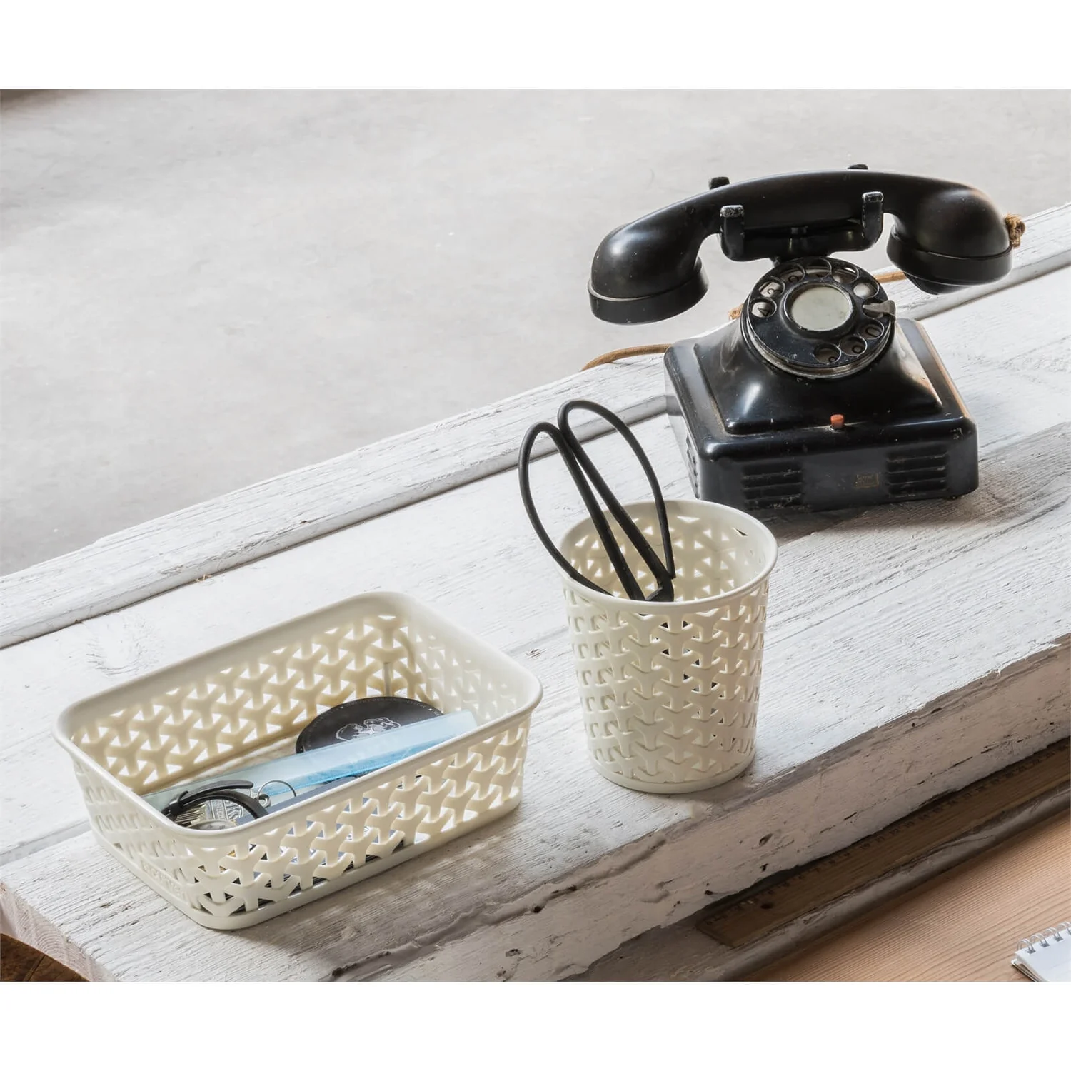 Curver My Style A6 Rectangular Plastic Storage Organiser - Vintage White - Image 2