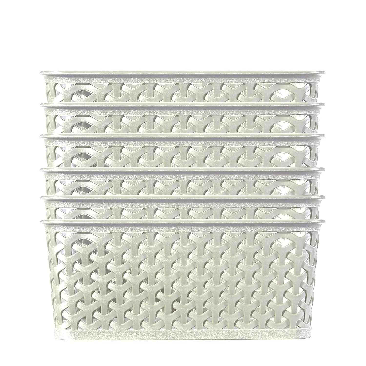 Curver My Style Large Rectangular Plastic Storage Basket - Vintage White - 18L - Image 4
