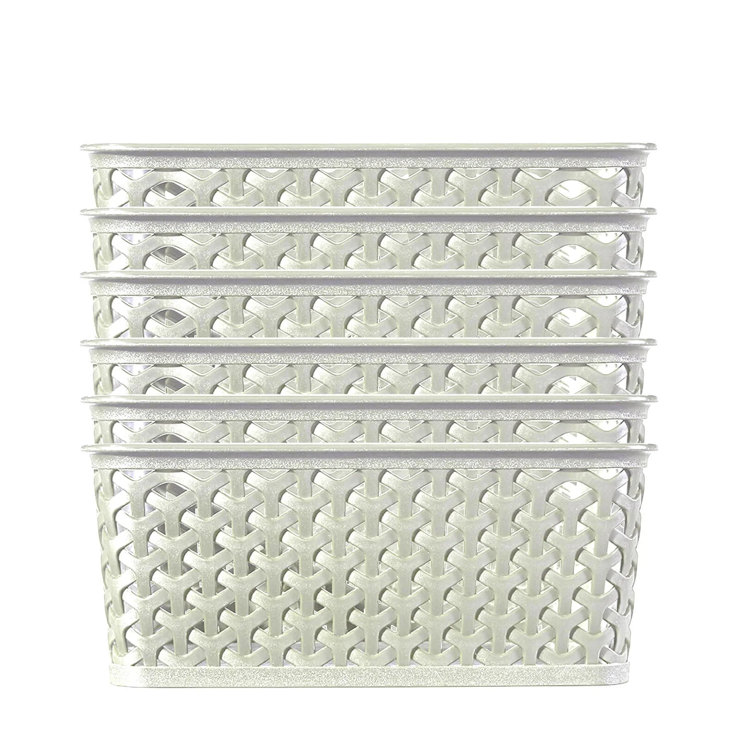 Curver My Style Small Rectangular Plastic Storage Basket - Vintage White - 4L - Image 4