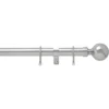 Chrome 28mm Fixed Curtain Pole With Ball 2.4m