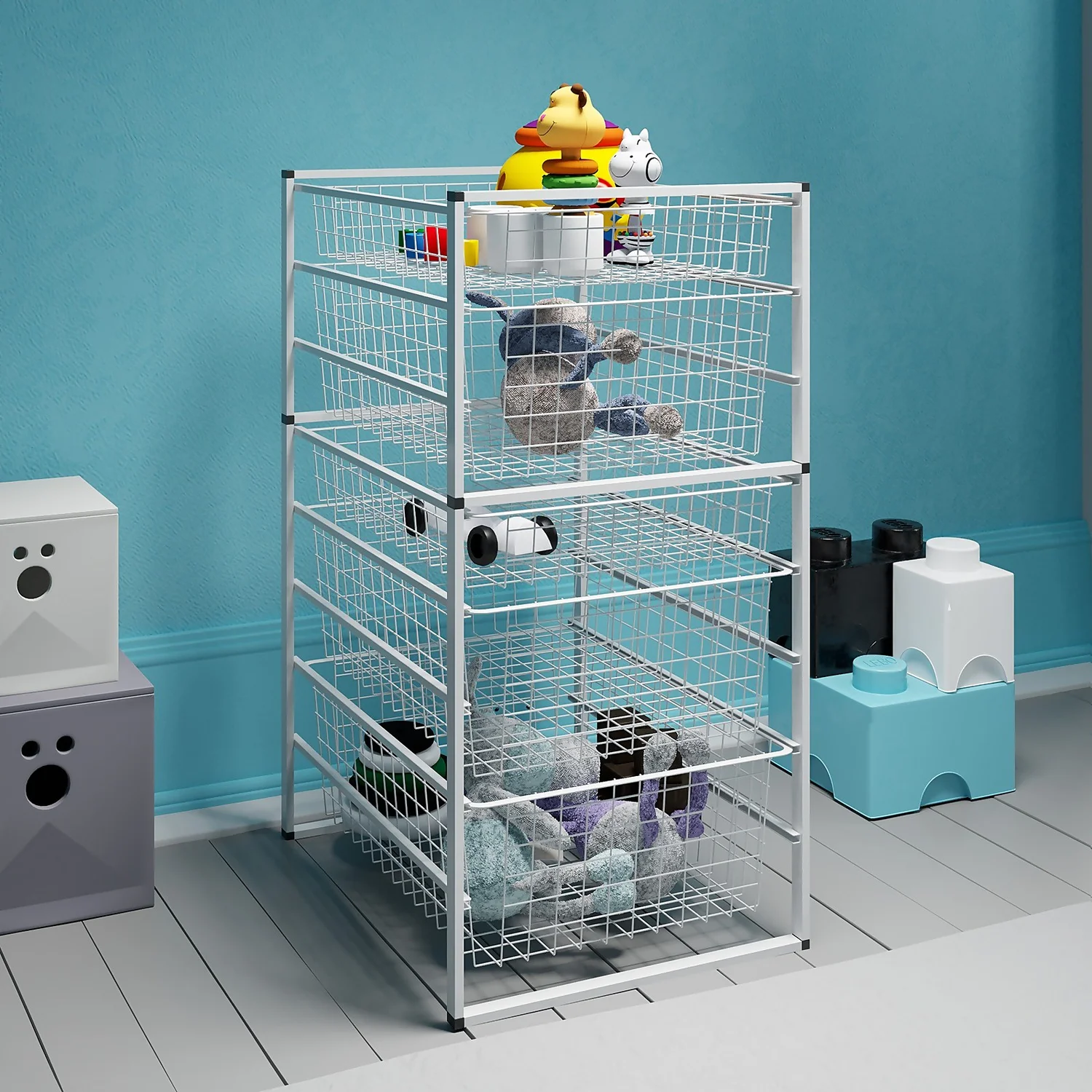 5 Wire Baskets Storage Tower - Image 2