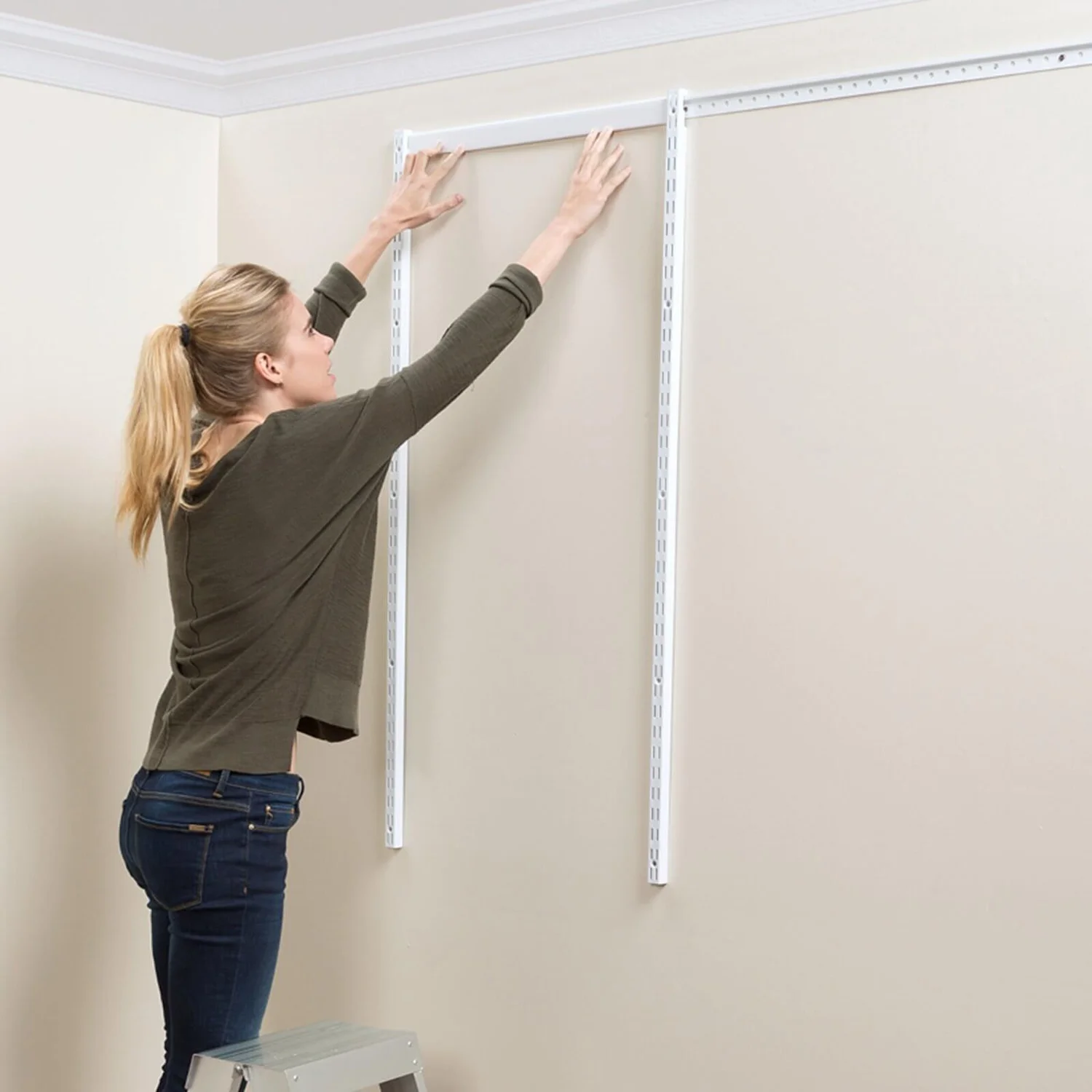 None Double Slot Upright - White -2133mm - Image 2