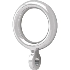 Harrison Drape Cafe Chrome Effect Curtain Rod Rings - 10 Pack