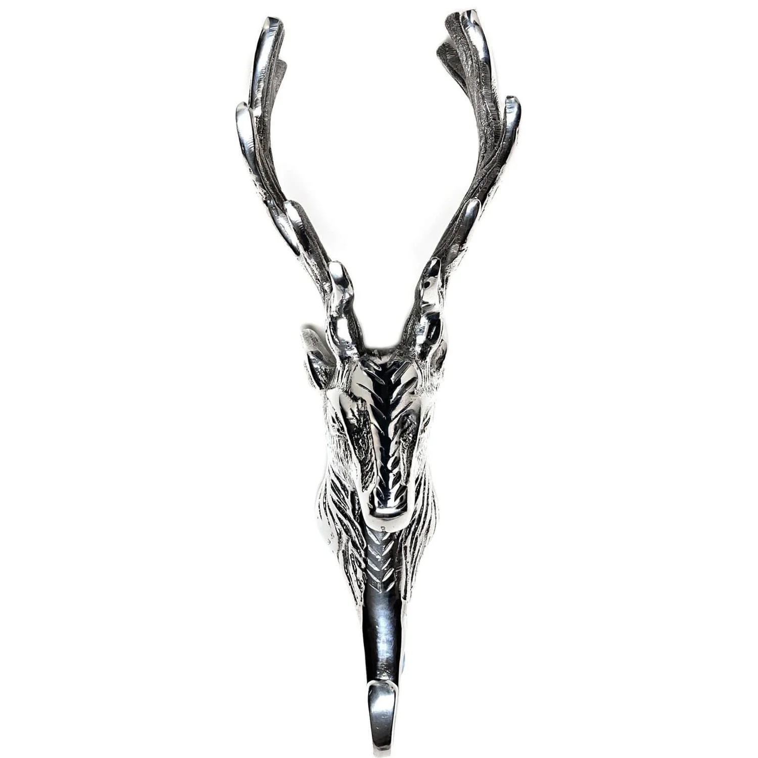 None Silver Finish Stag Head Coat Hook - Image 2