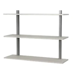 3 Tier Shelf Kit - White Oak & Nickel Bracket