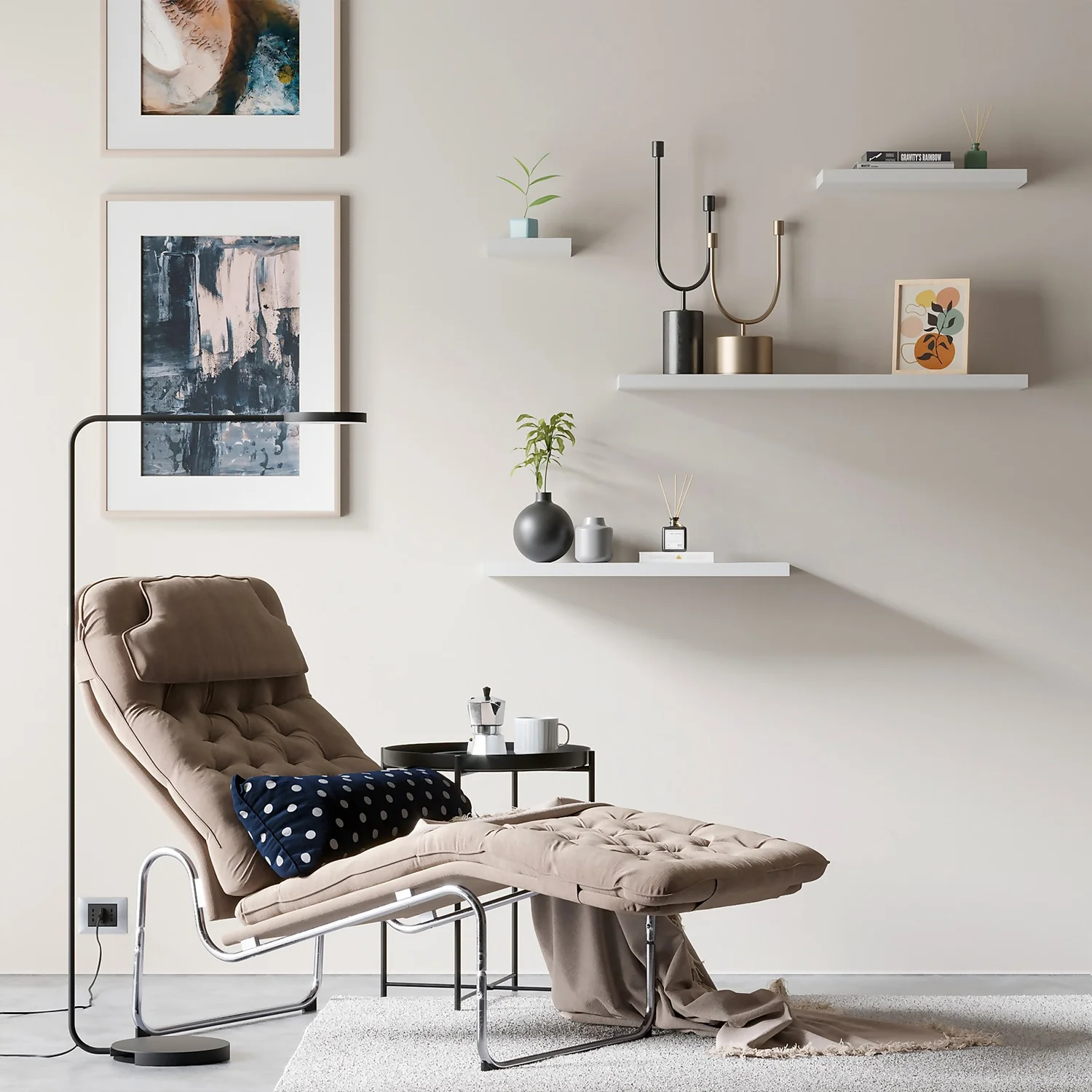 Floating Shelf - White Matt - 235 X 235 X 38mm - Image 3