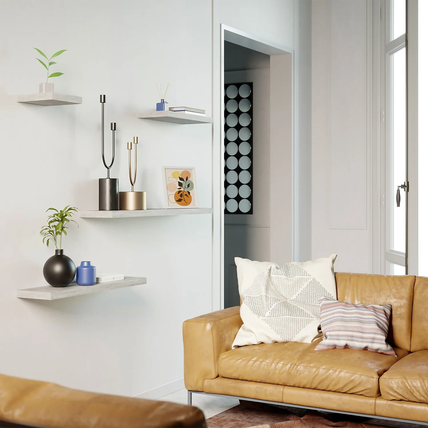 Floating Shelf - Grey Oak - 600 X 240 X 38mm - Image 2