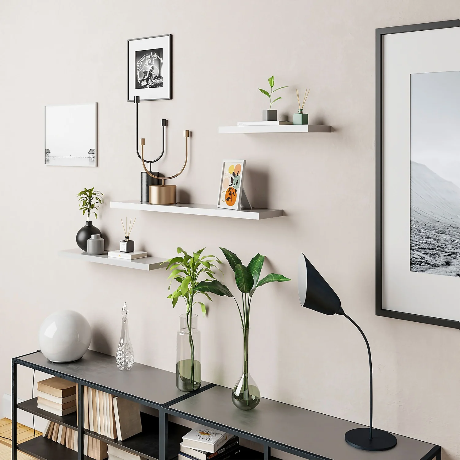 Floating Shelf - White Gloss - 900 X 240 X 38mm - Image 3