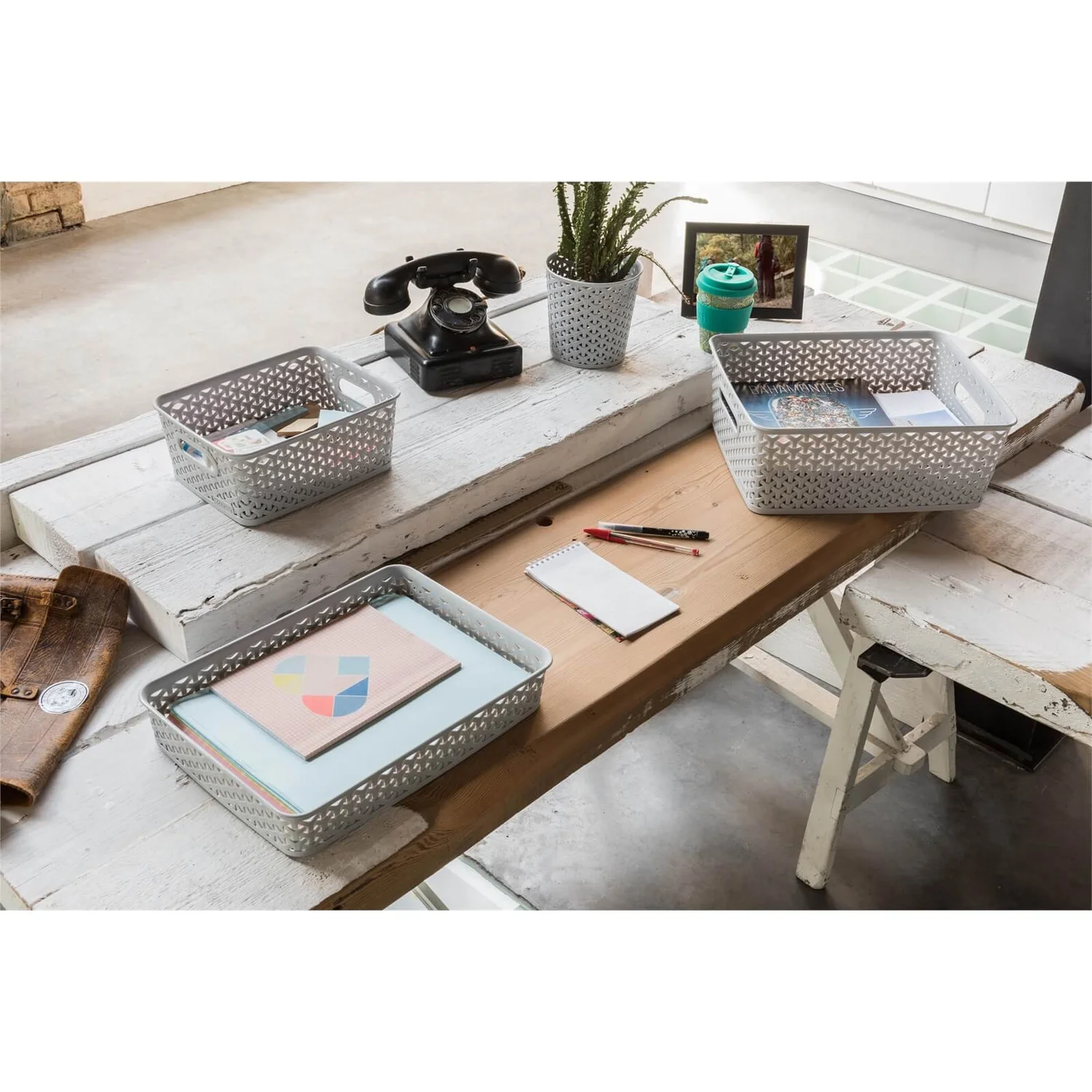 Curver My Style A5 Rectangular Plastic Storage Organiser - Grey - Image 4