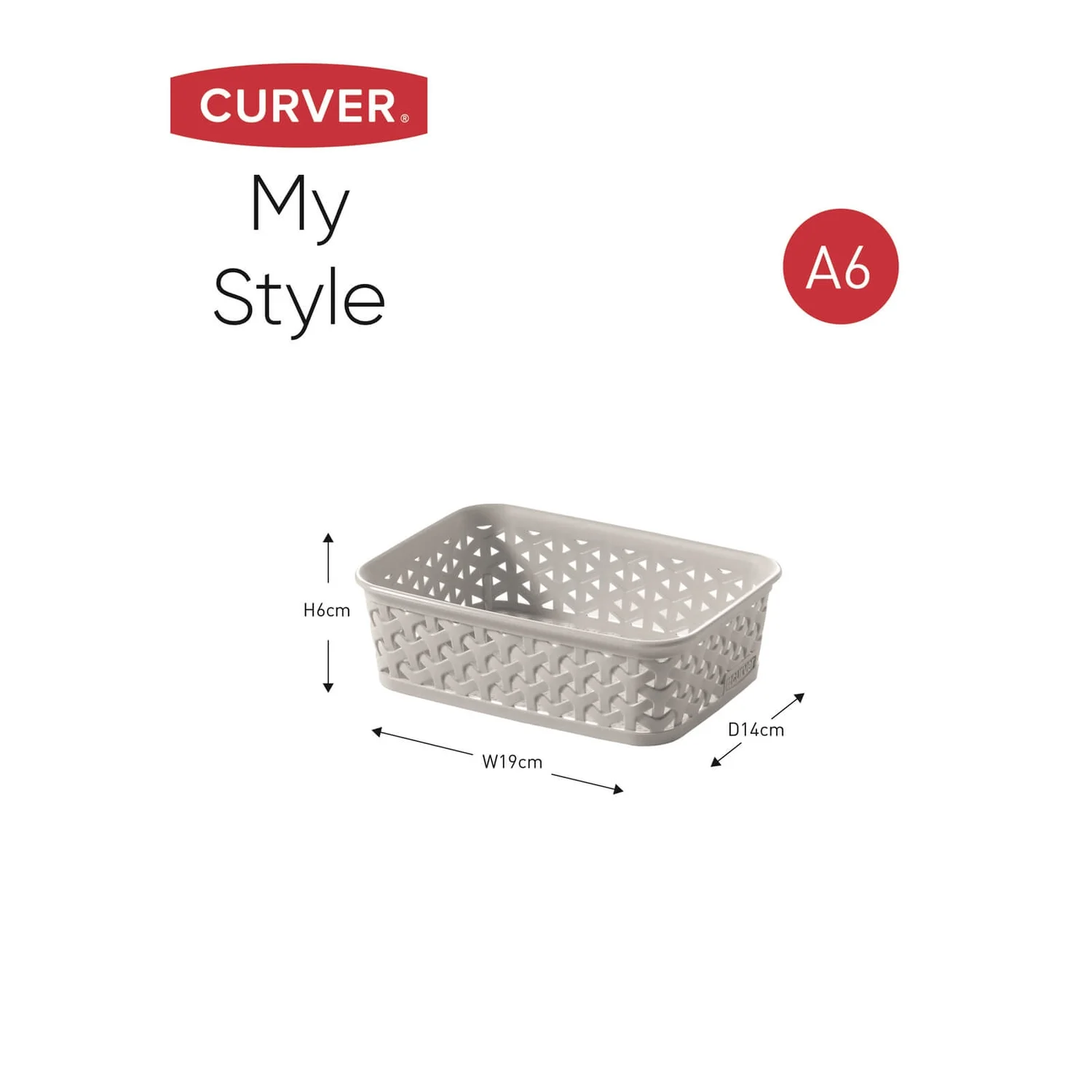 Curver My Style A6 Rectangular Plastic Storage Organiser - Grey - Image 4