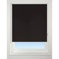 Jet Black Blackout Roller Blind - 120cm