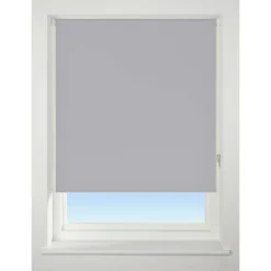 Light Grey Blackout Roller Blind - 90cm