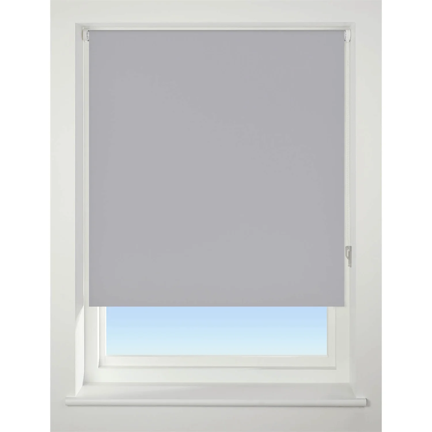 Light Grey Blackout Roller Blind - 90cm