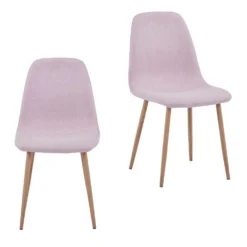 Ludlow Upholstered Dining Chair - Set Of 2 - Dusky Pink
