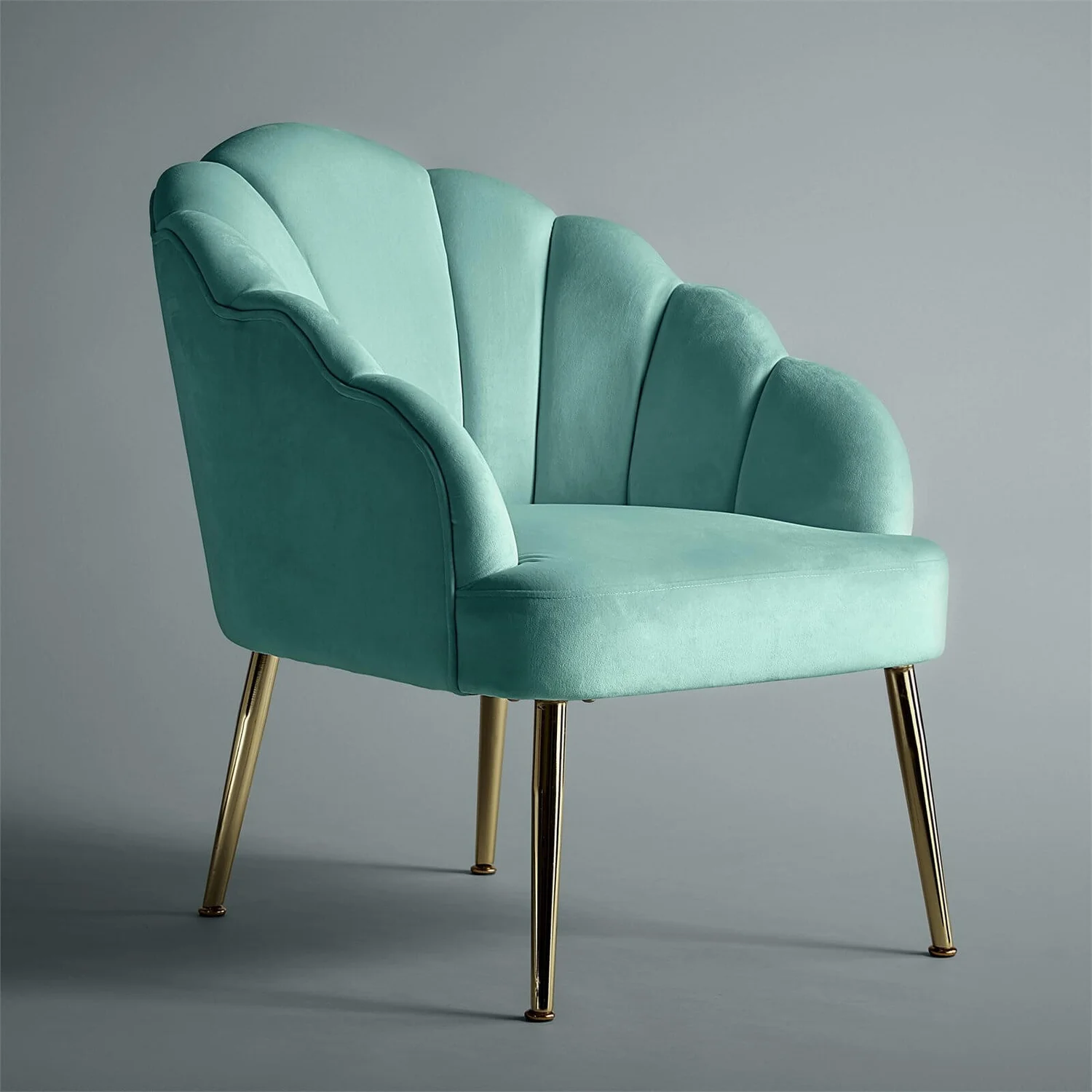 Sophia Scallop Occasional Chair - Duck Egg Blue - Image 3