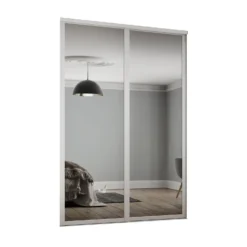 Shaker 2 Door Sliding Wardrobe Kit Mirror With White Frame (W)1753 X (H)2260mm