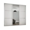 Shaker 3 Door Sliding Wardrobe Kit White Panel / Mirror With White Frame (W)1680 X (H)2260mm