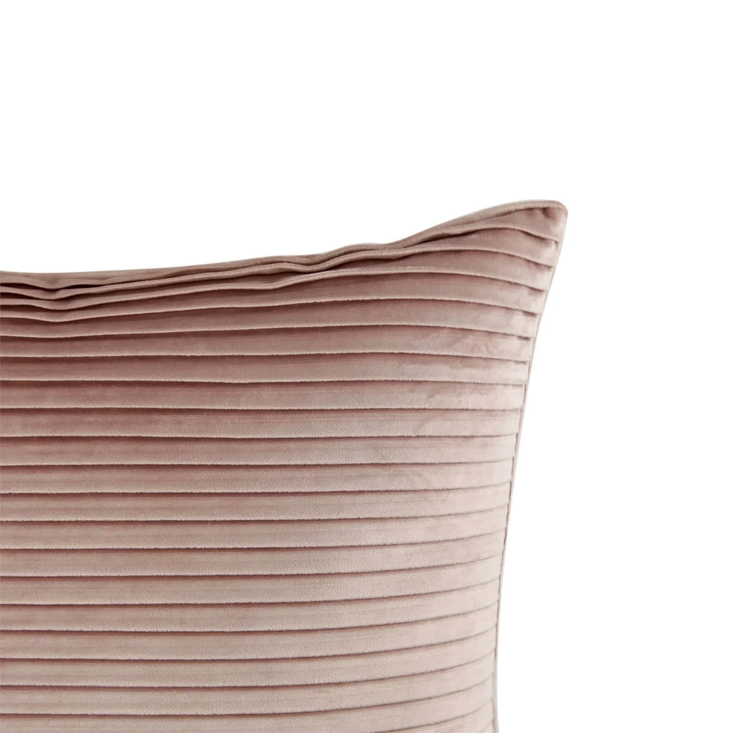 None Folded Velvet Cushion - Blush - Image 4