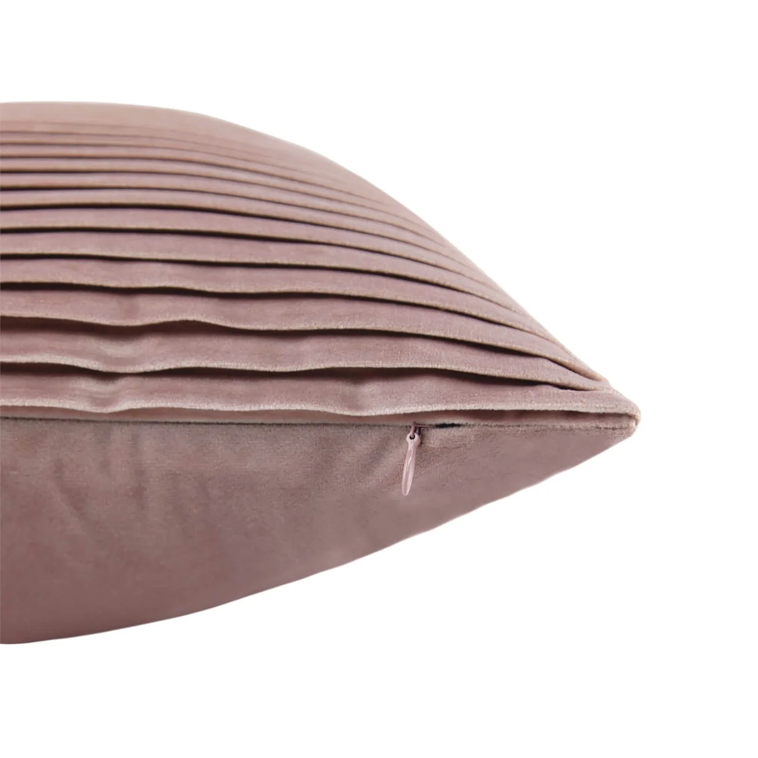 None Folded Velvet Cushion - Blush - Image 5