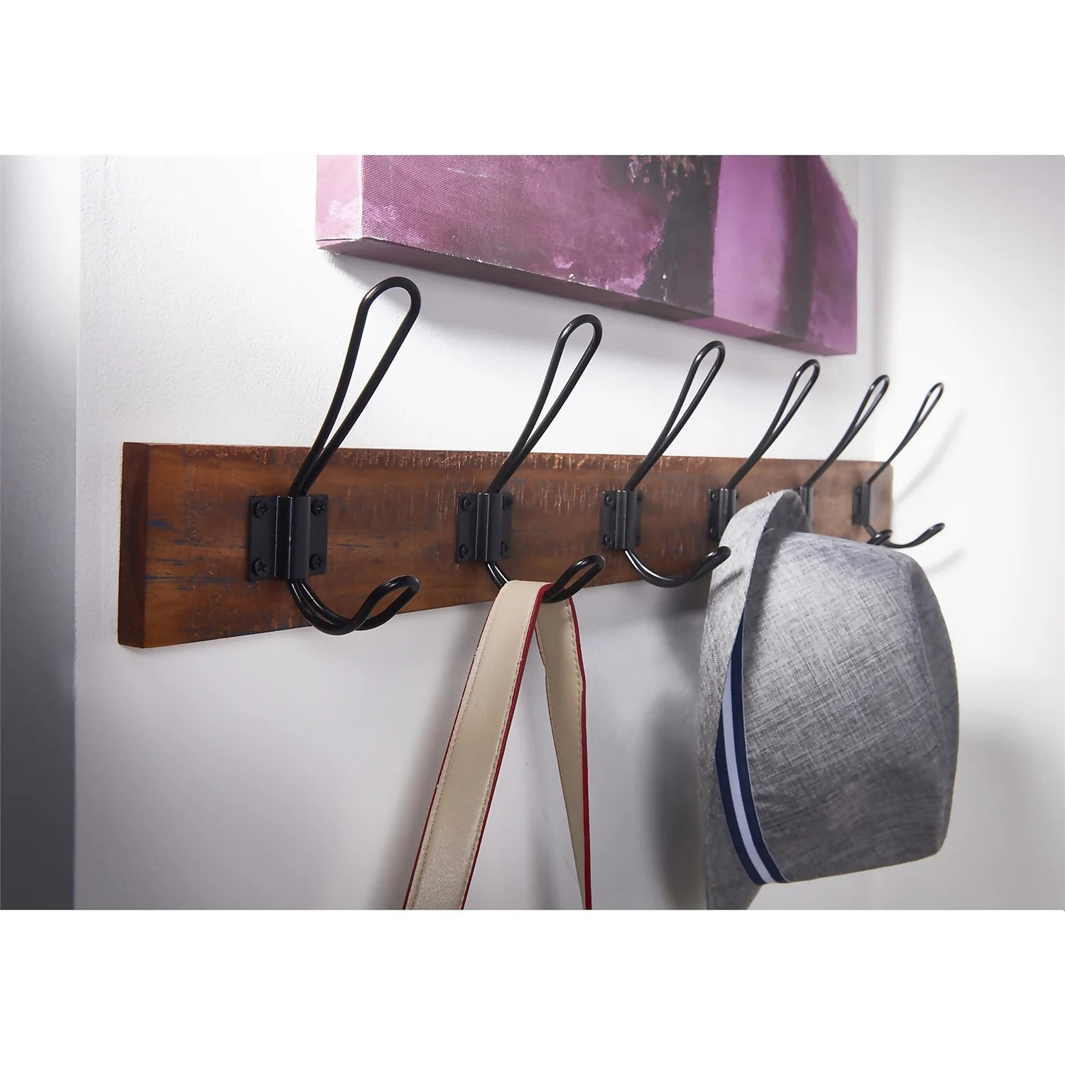 6 Black Wire Hook On Antique Board - Image 2