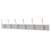 6 Victorian Satin Nickel Hooks On Dove Bloc Board