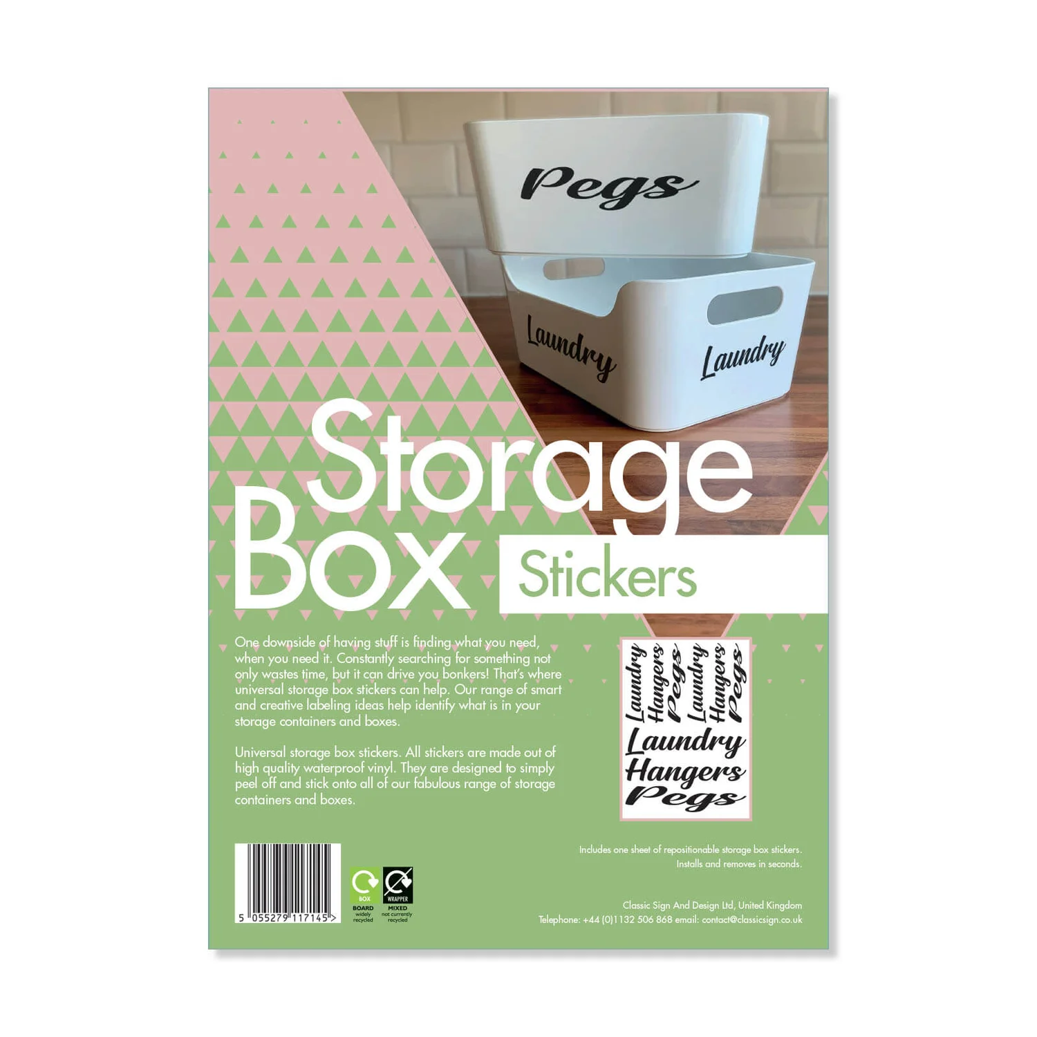 Box Stickers Laundry And Pegs - Image 2