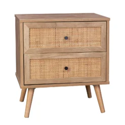 Kubu Rattan 2 Drawer Bedside Table