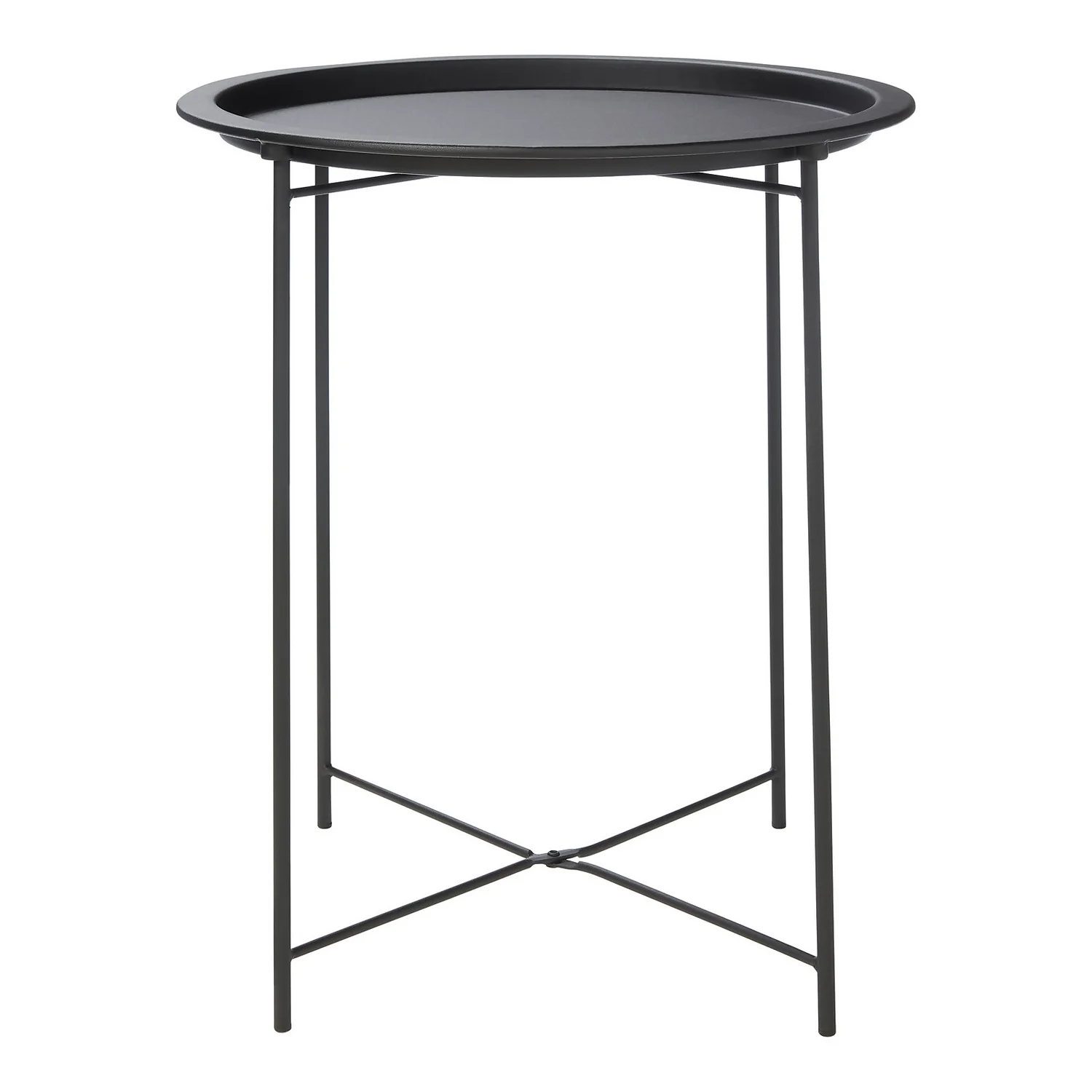 Metal Folding Side Table - Black - Image 3