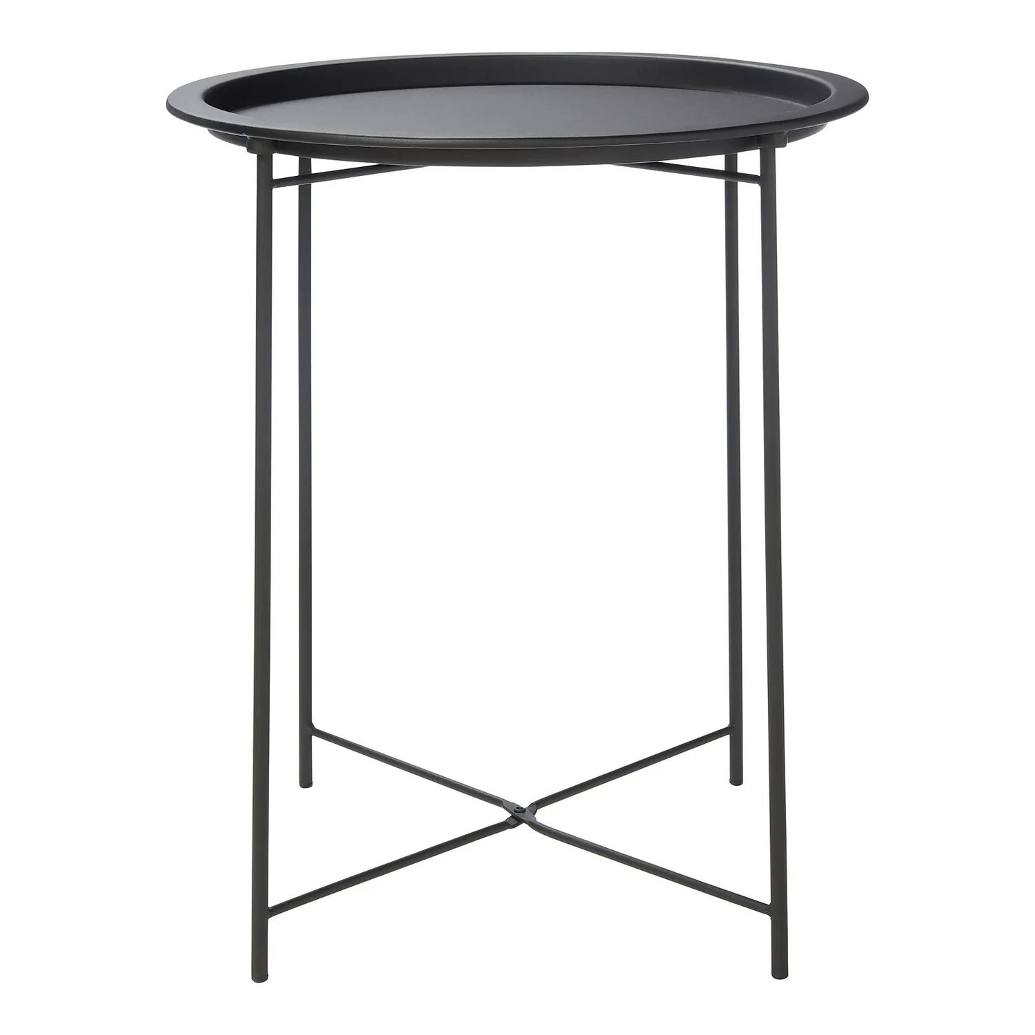 Metal Folding Side Table - Black - Image 2