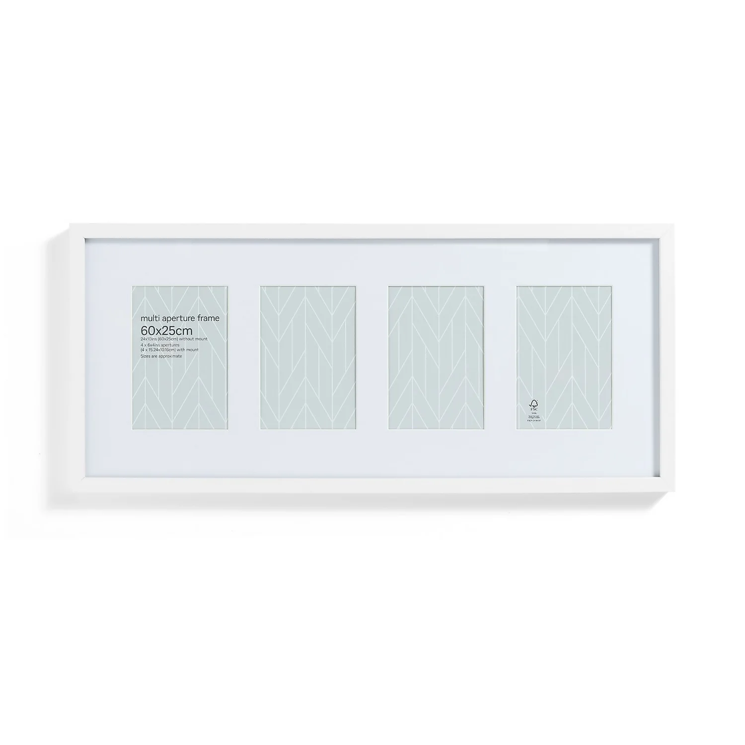 Box Photo Frame Multi Aperture - 60x25cm - White - Image 3