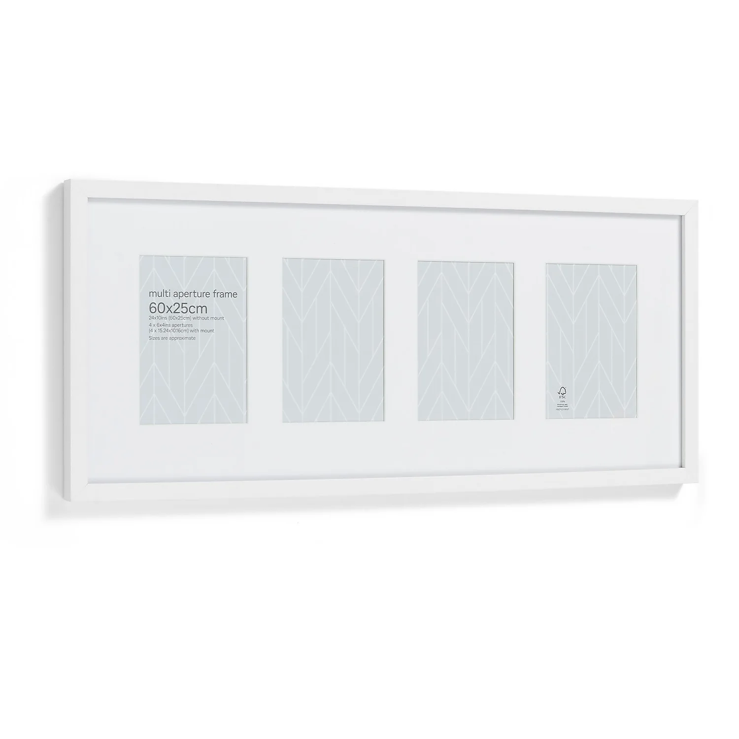 Box Photo Frame Multi Aperture - 60x25cm - White