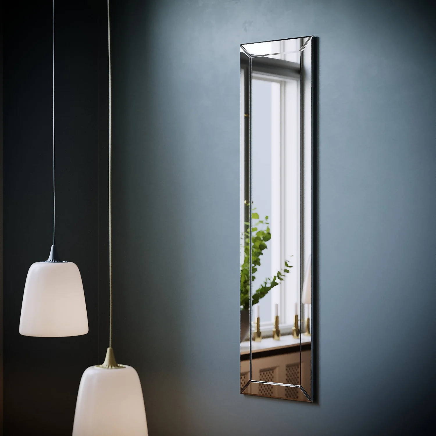 Bevelled Edge Mirror - 120x30cm - Image 2