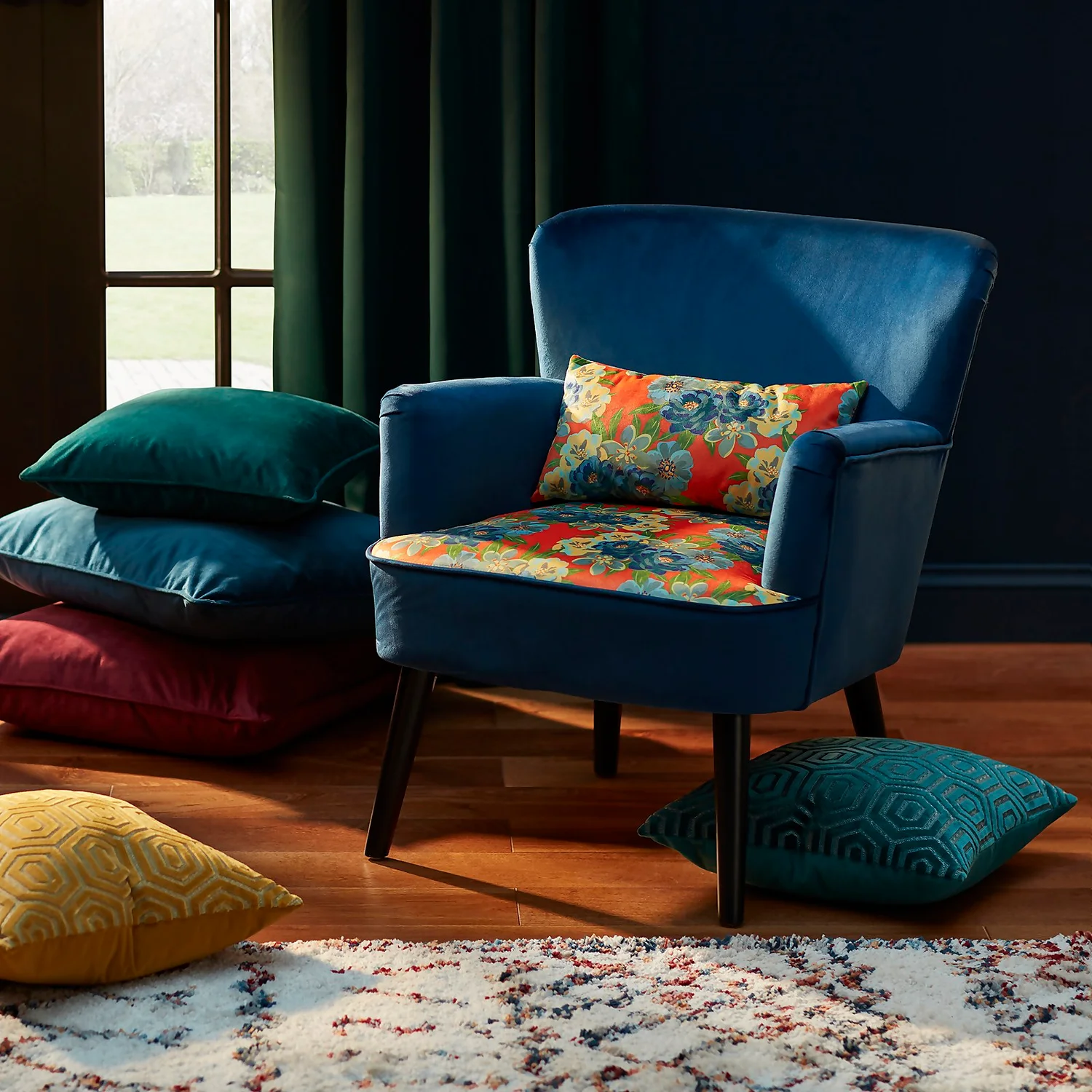 Flora Print Seat Armchair - Image 2
