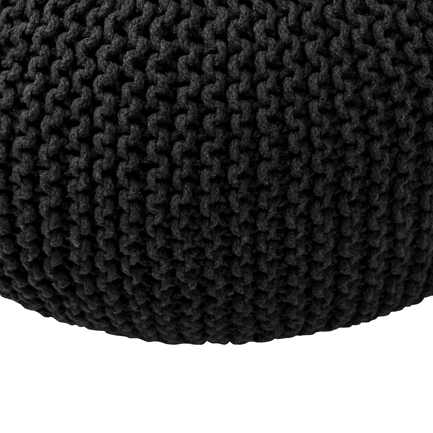 Charles Chunky Knit Pouffe - Grey - Image 5