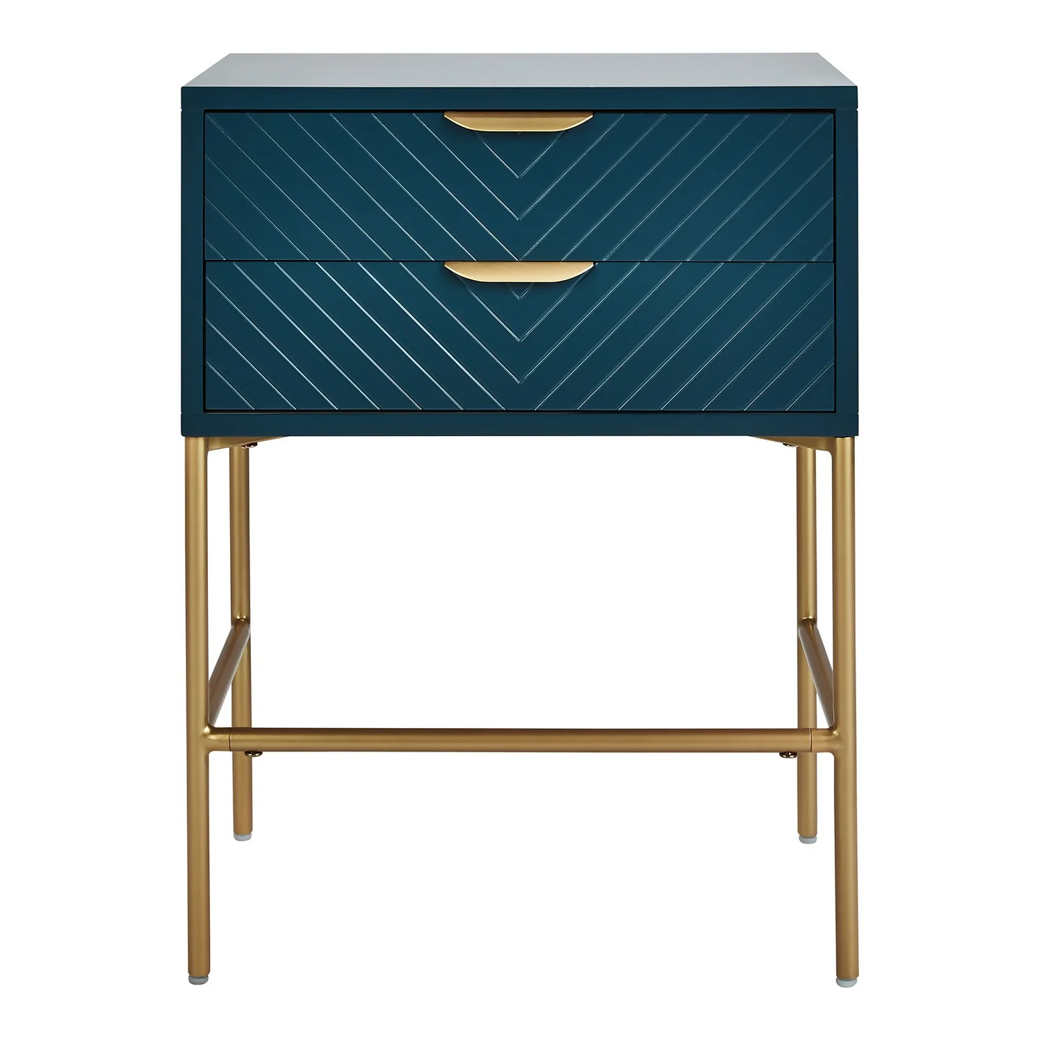 House Beautiful Trixie 2 Drawer Bedside Table - Blue - Image 4