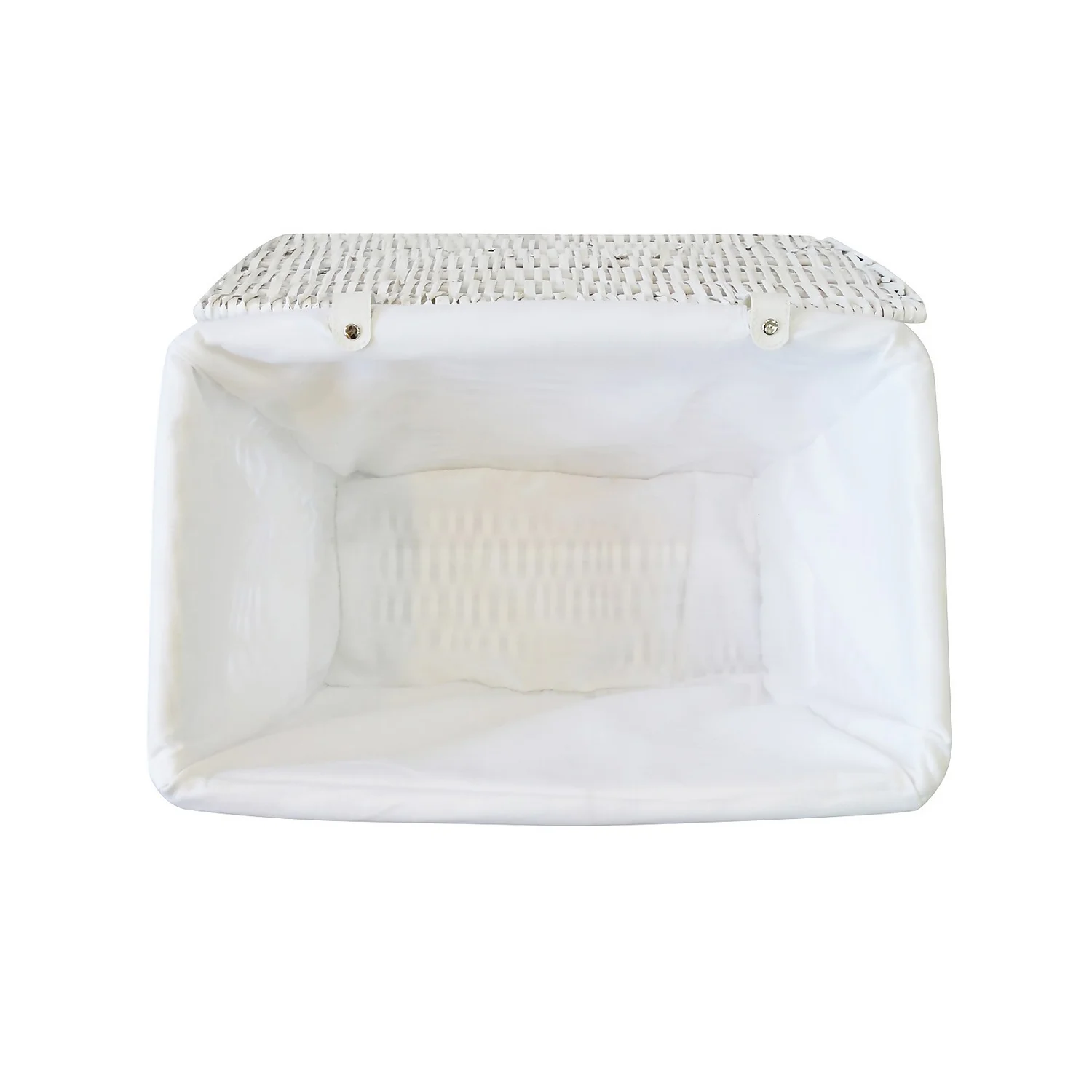 White Willow Lined Medium Storage Basket - Image 3