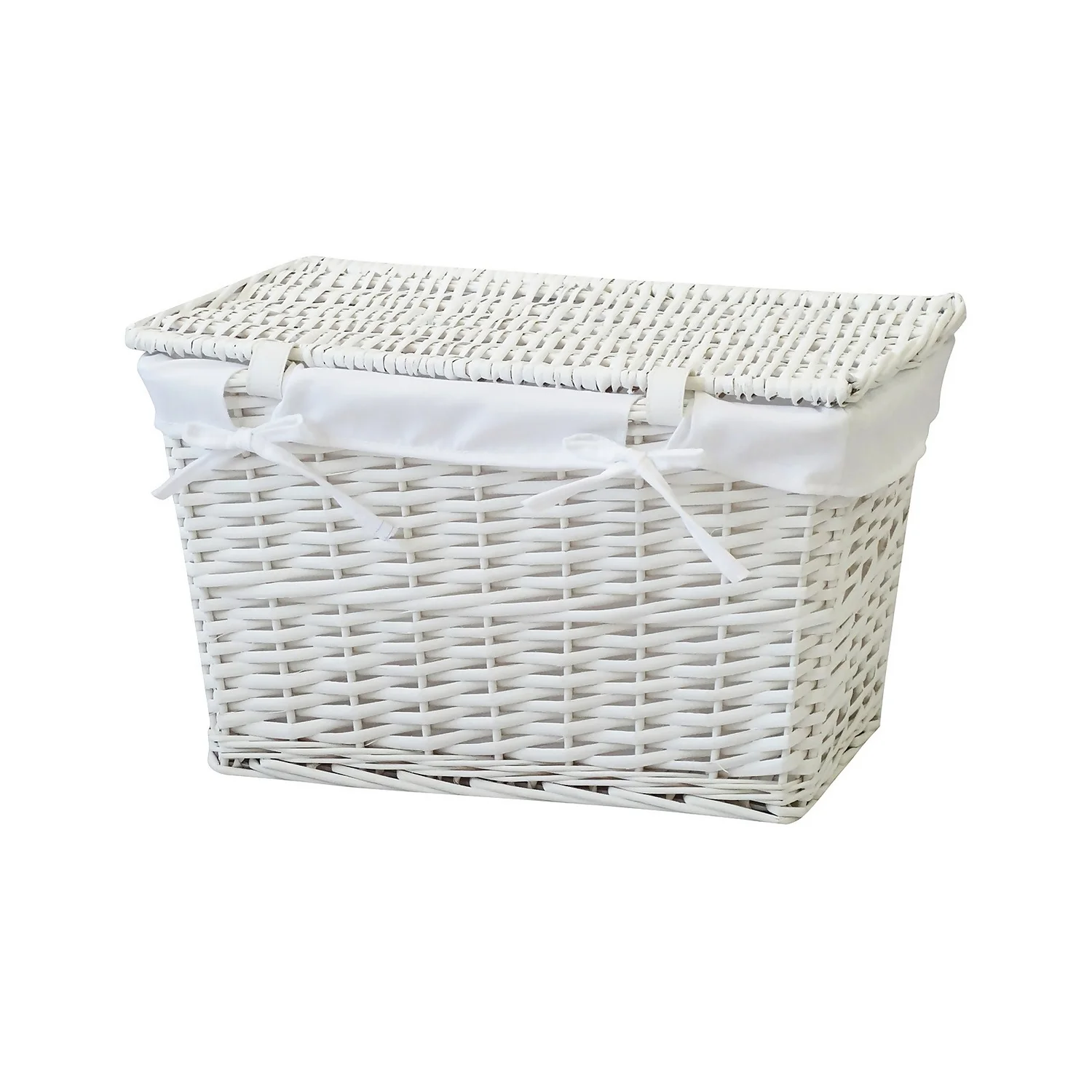 White Willow Lined Medium Storage Basket - Image 2