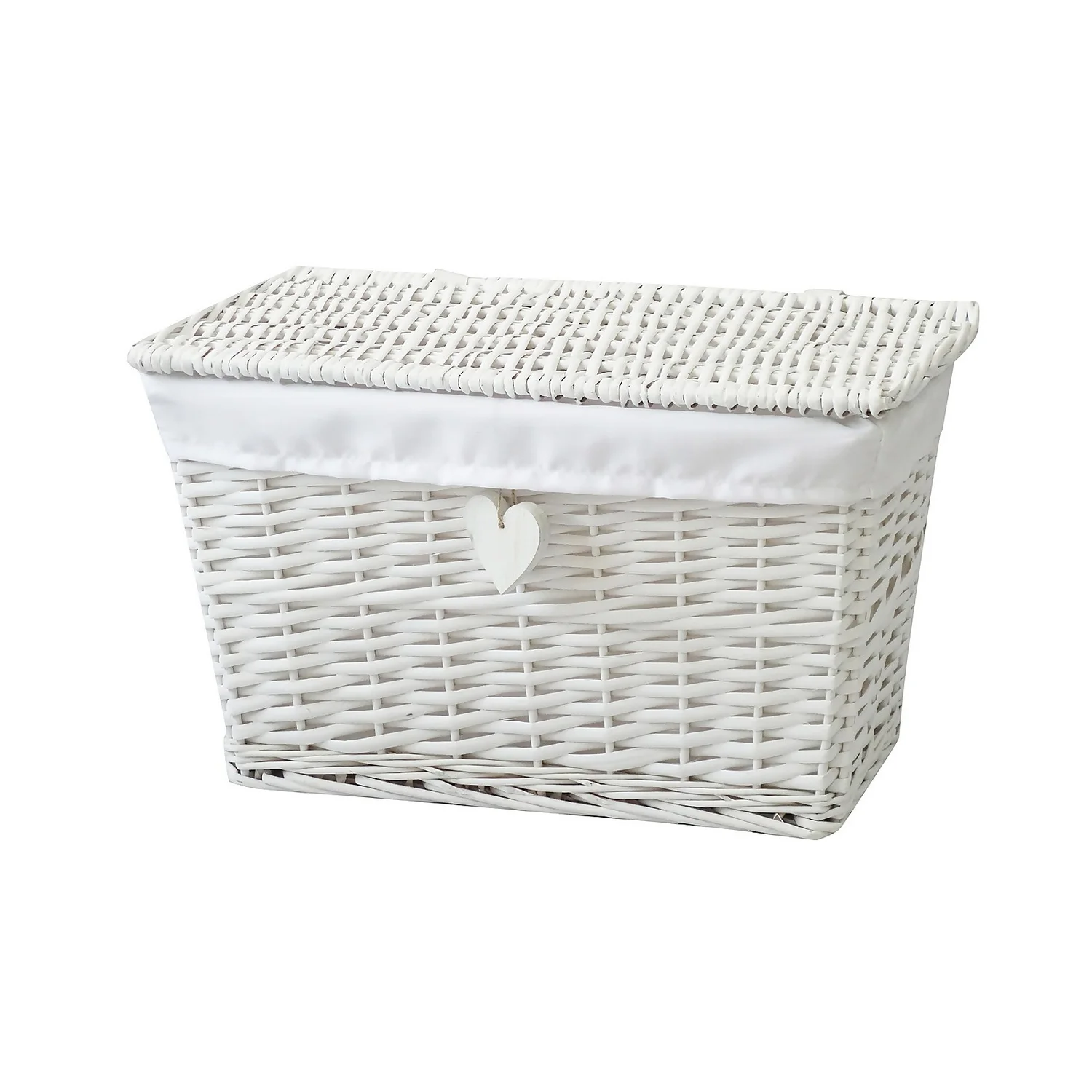 White Willow Lined Medium Storage Basket