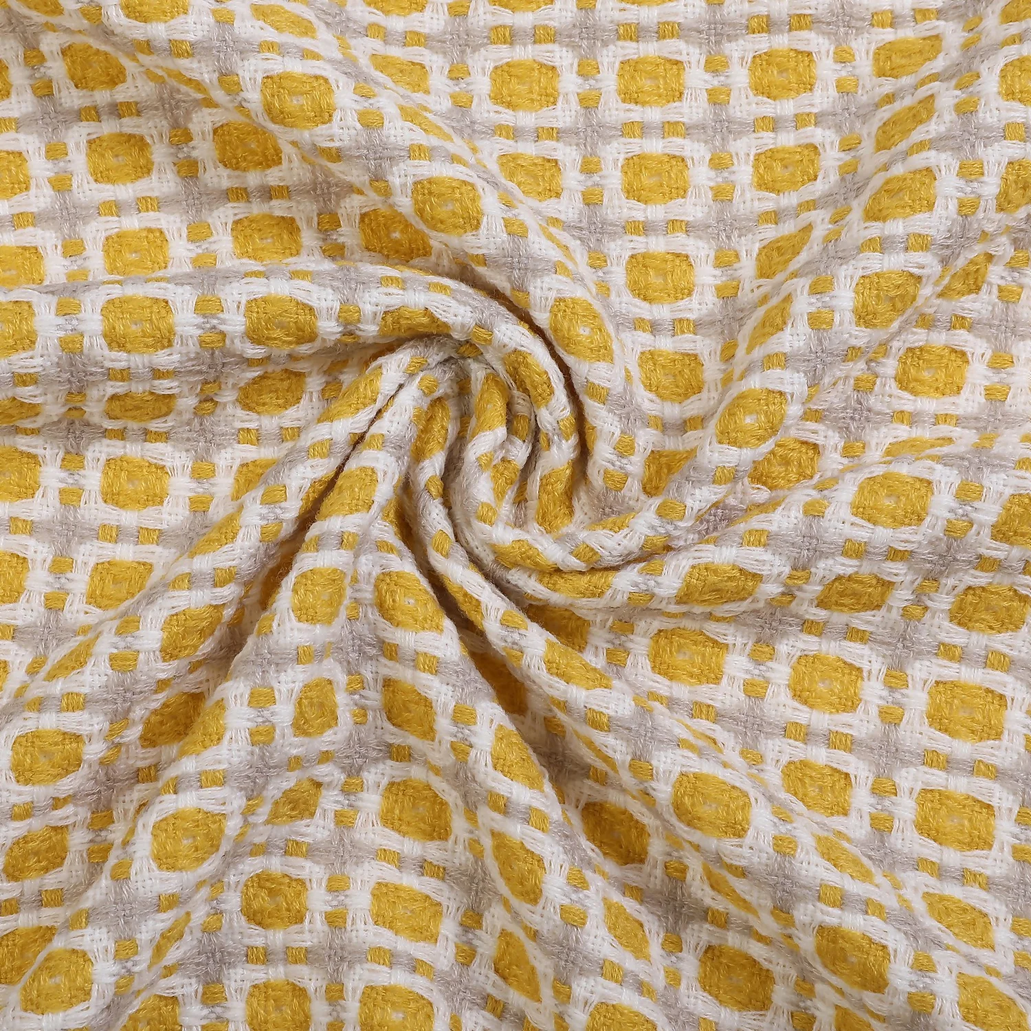 House Beautiful Geo Throw - Mist & Ochre - 150x183cm - Image 3