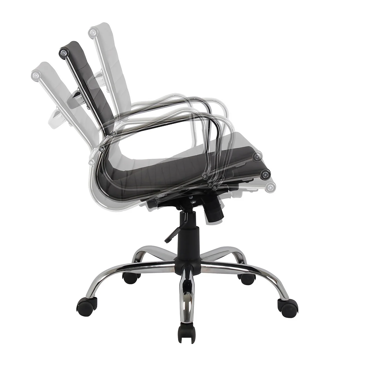 Dave Office Chair - Black Faux Leather - Image 6