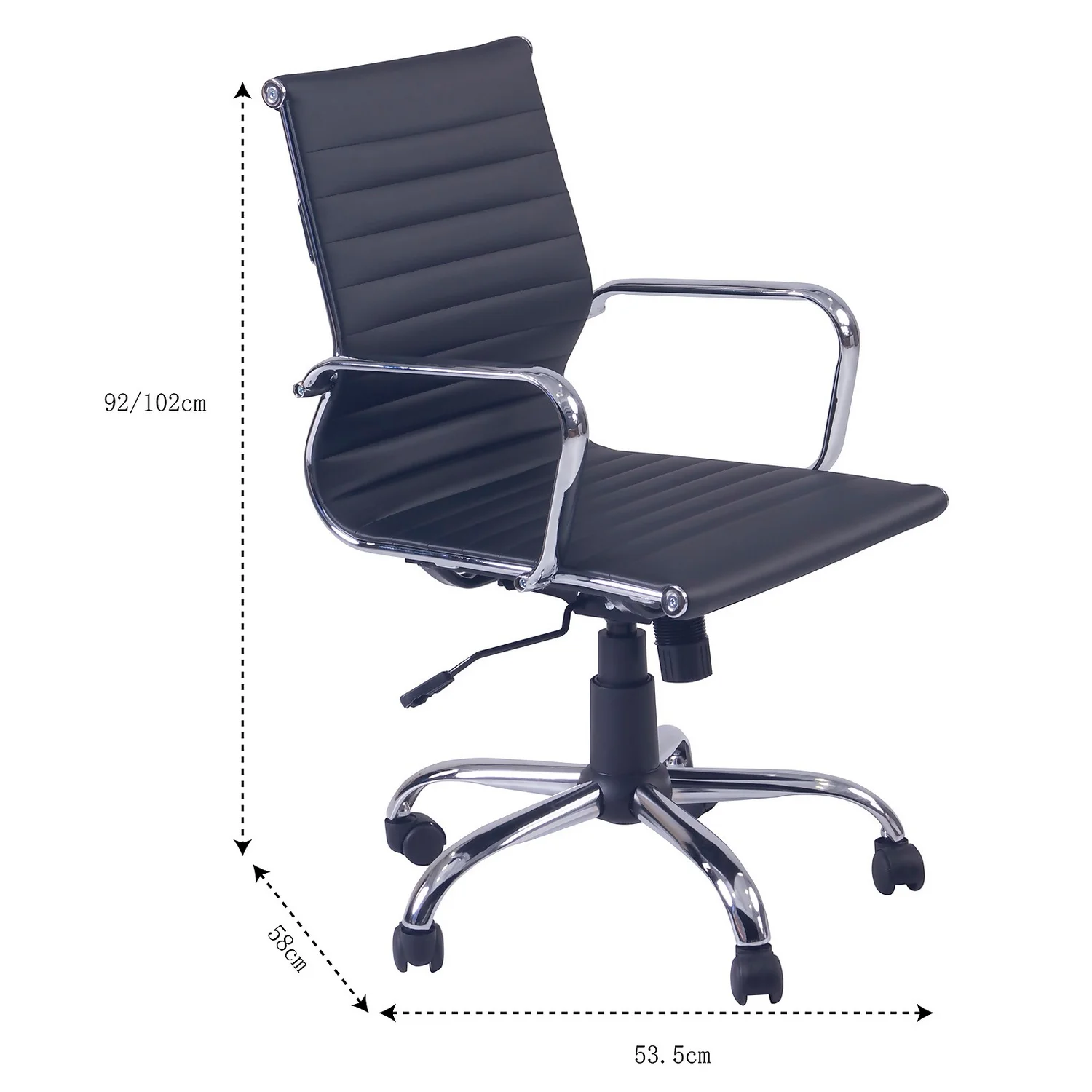 Dave Office Chair - Black Faux Leather - Image 10