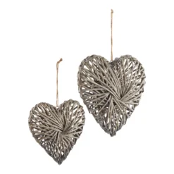 Country Living Wicker Hearts - Set Of 2