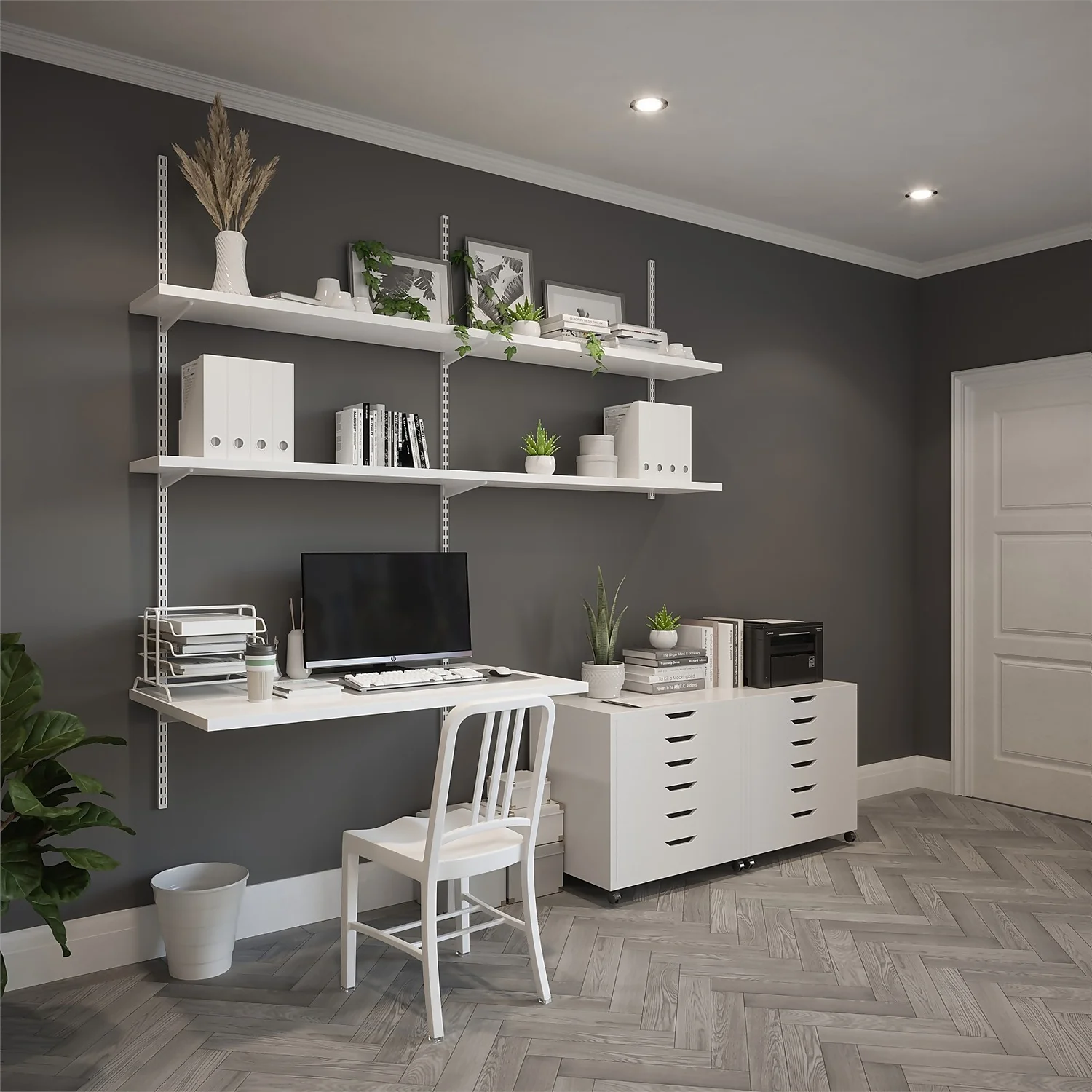 Anti-bacterial Twin Slot Shelving Kit - 1981mm White Twinslot And 216mm Brackets - White - Image 4