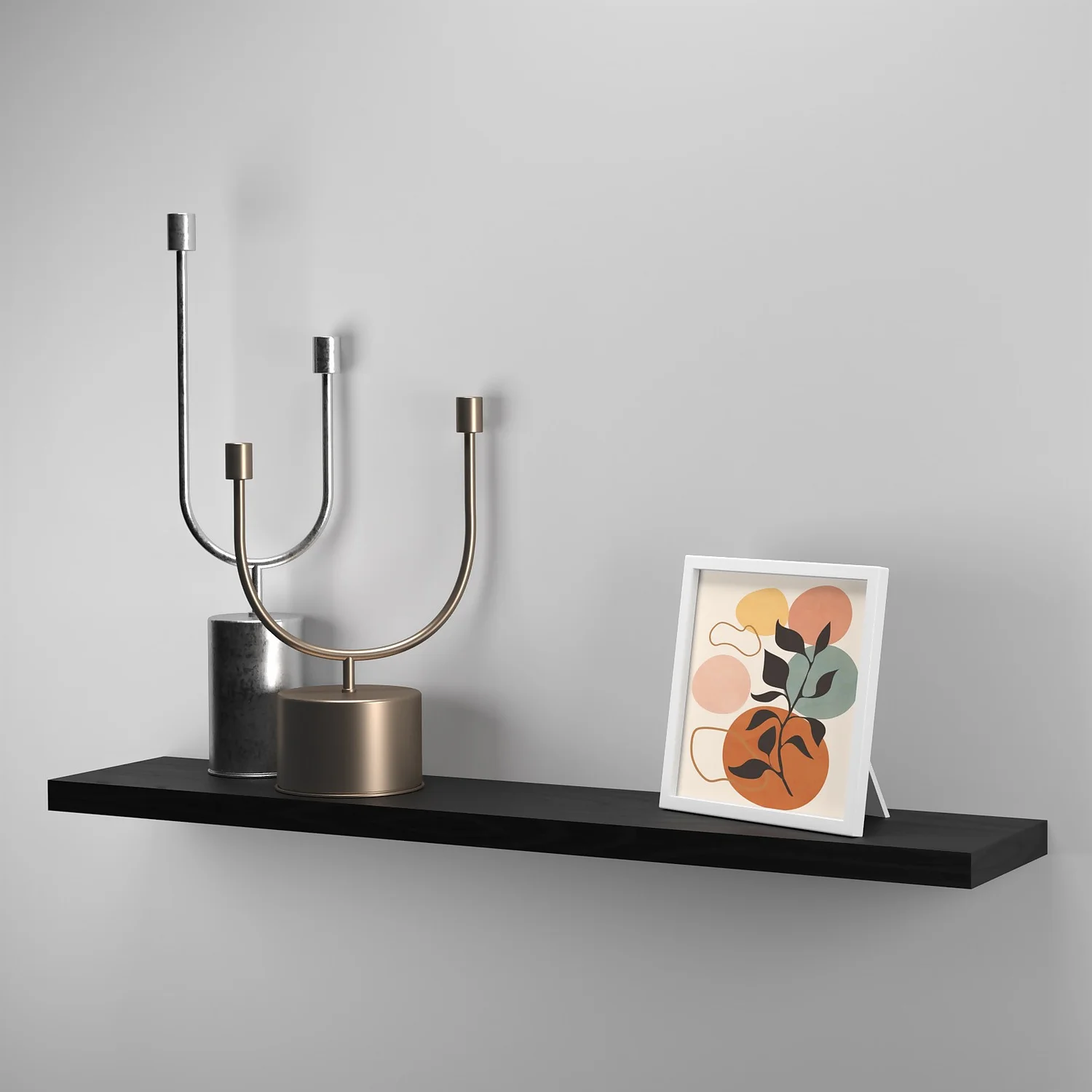 Flexi Storage Decorative Shelving Floating Shelf Black Oak 1200x38x240mm - Image 4