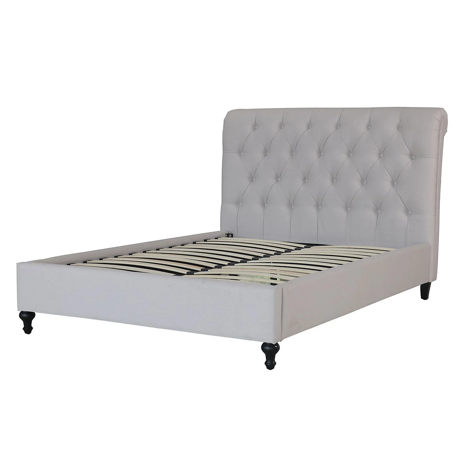 Ginny Scroll Back Double Bed - Natural