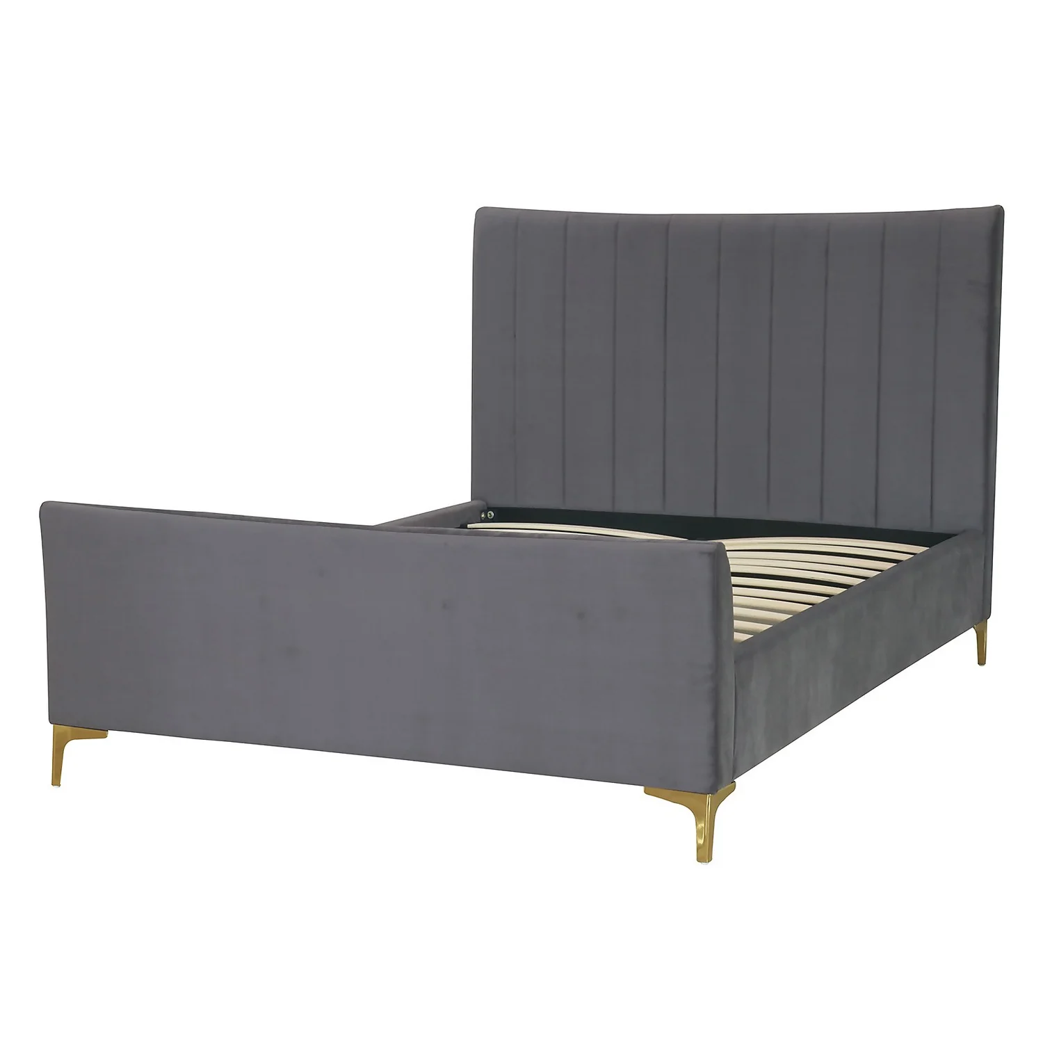 Donna Deco Double Bed - Grey