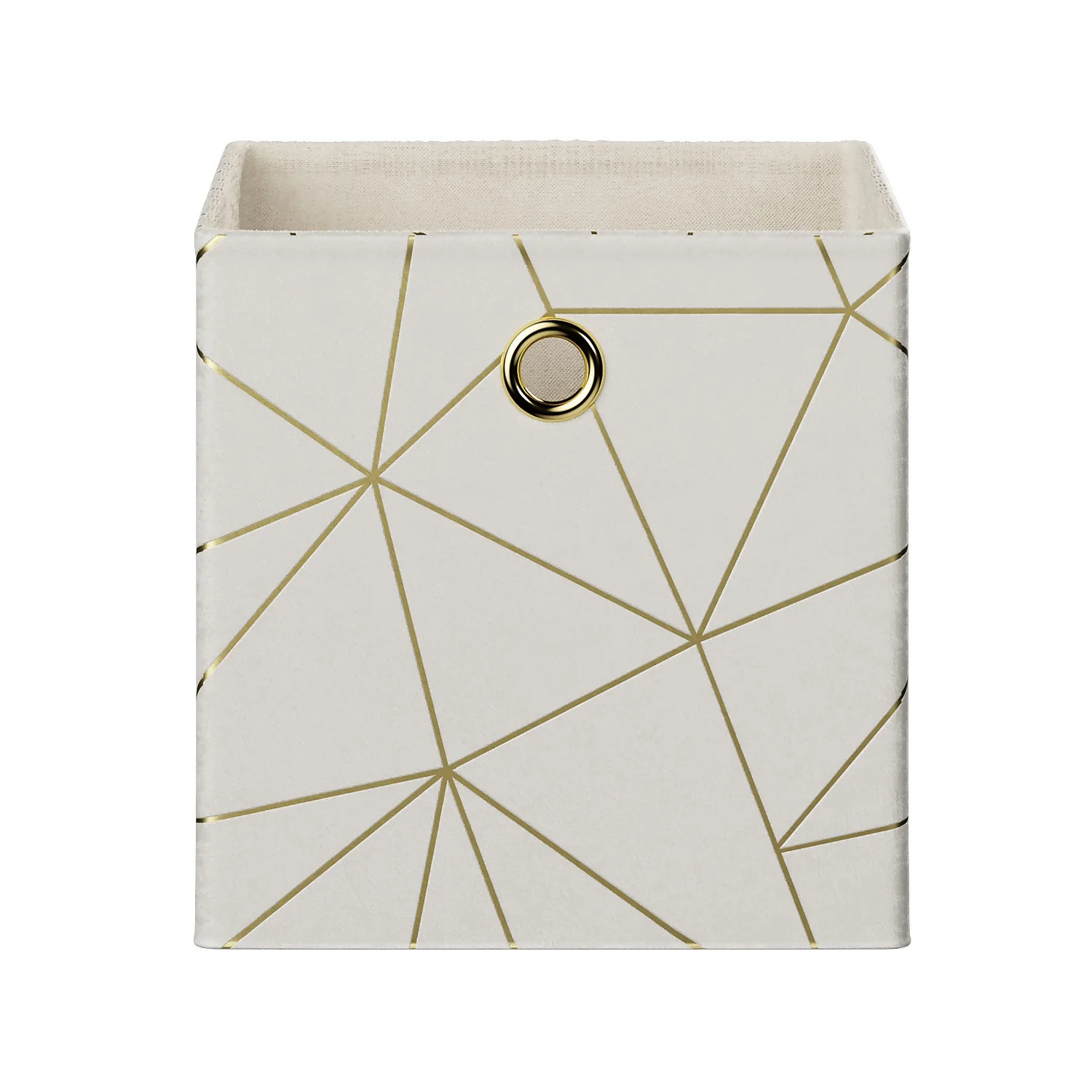 Clever Cube Velvet Geometric Insert - Cream & Gold - Image 4