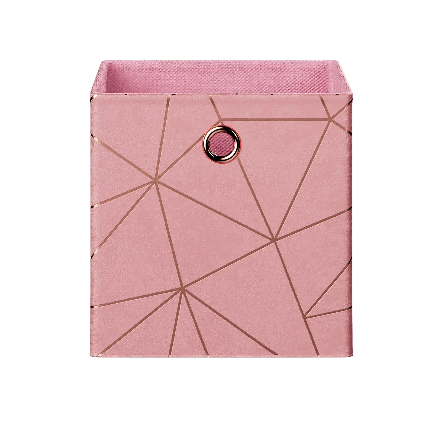 Clever Cube Velvet Geometric Insert - Pink & Rose Gold - Image 3